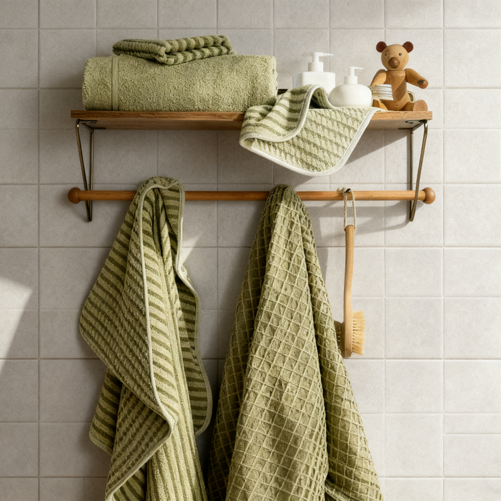 Organic Mini Mosaic Baby Washcloth ( Blush and Adobe)