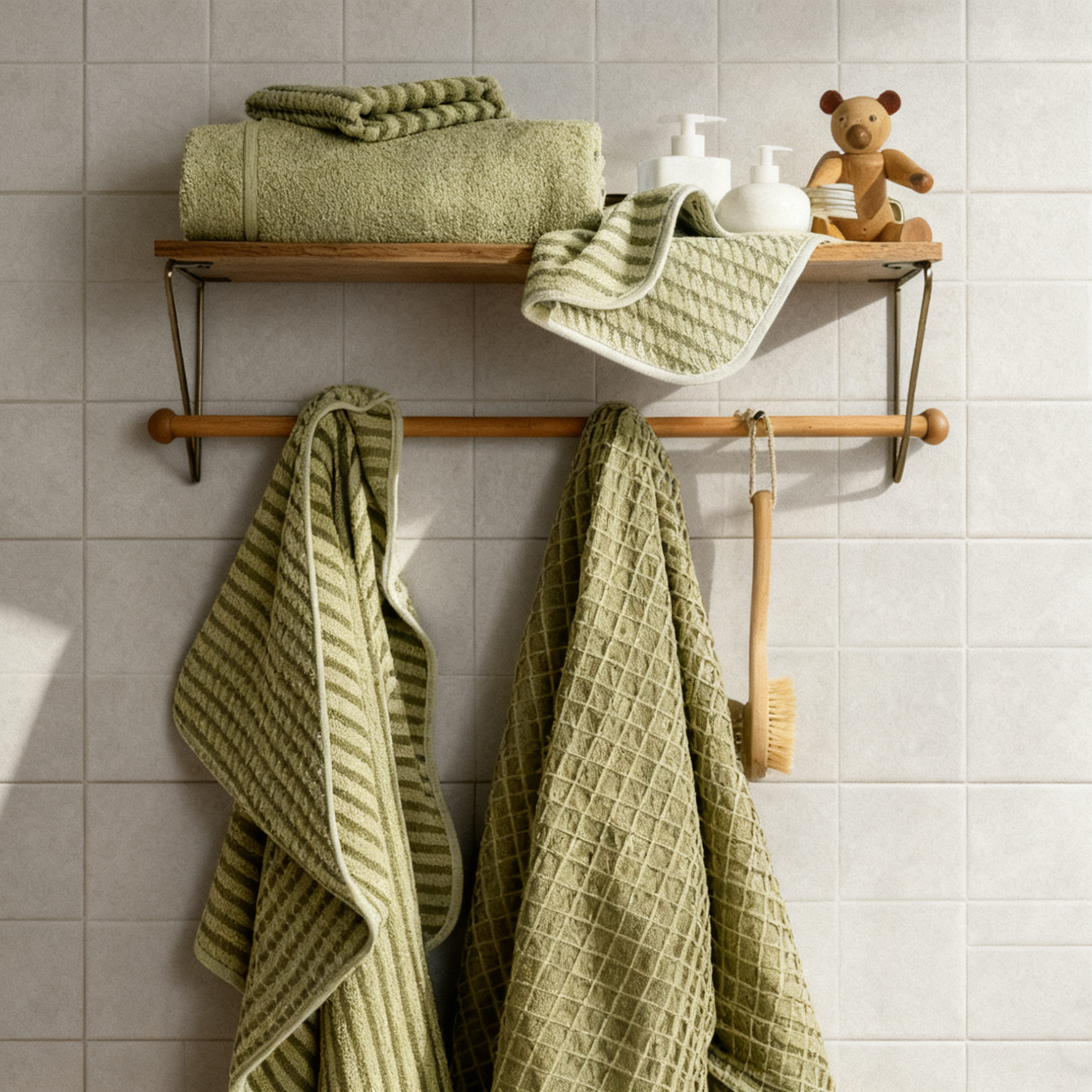 Organic Mini Mosaic Baby Washcloth ( Blush and Adobe)