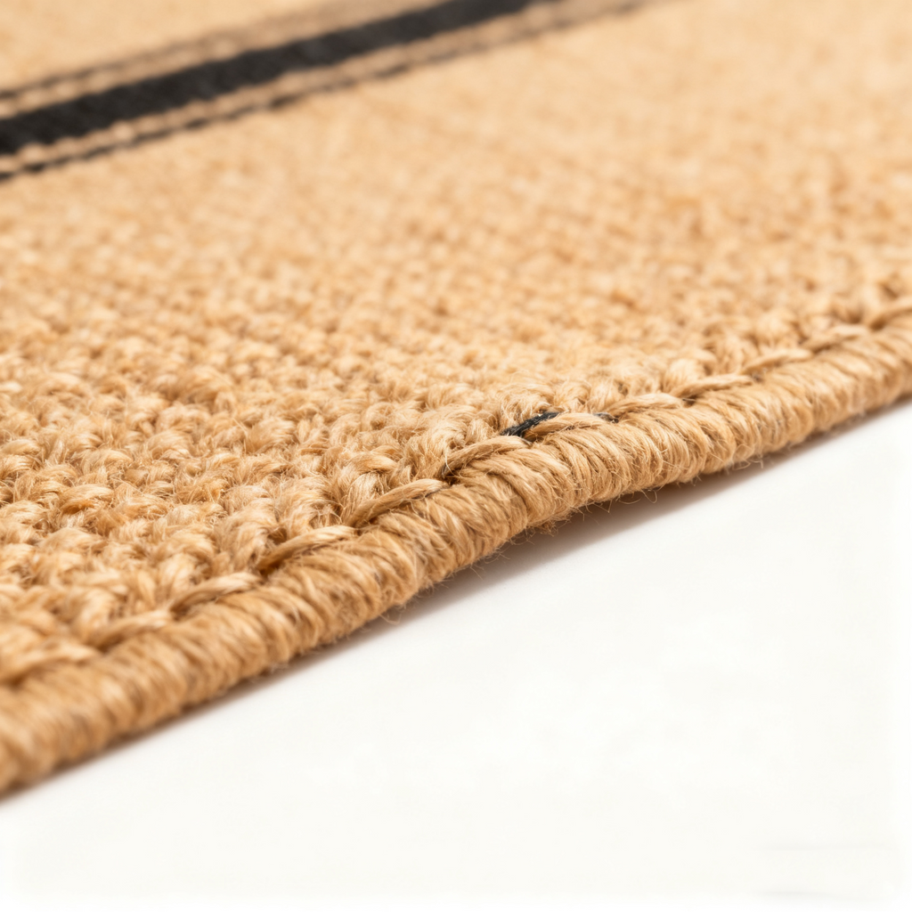 Organic Resort Stripe Tub Mat (Camel with Soft Black)
