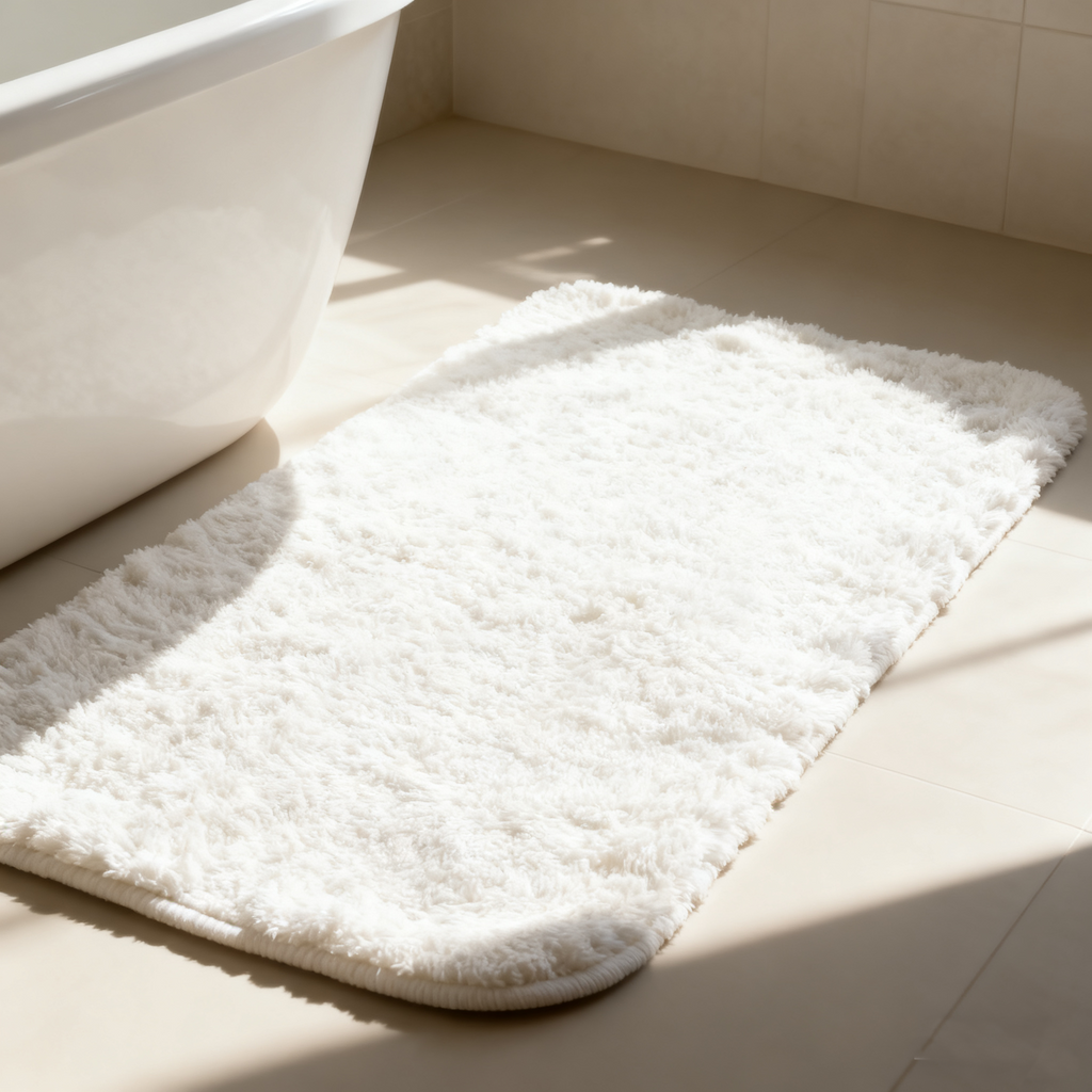 Organic Plush Tub Mat (White)
