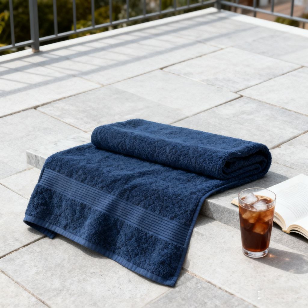 Classic Turkish Cotton Towels Navy