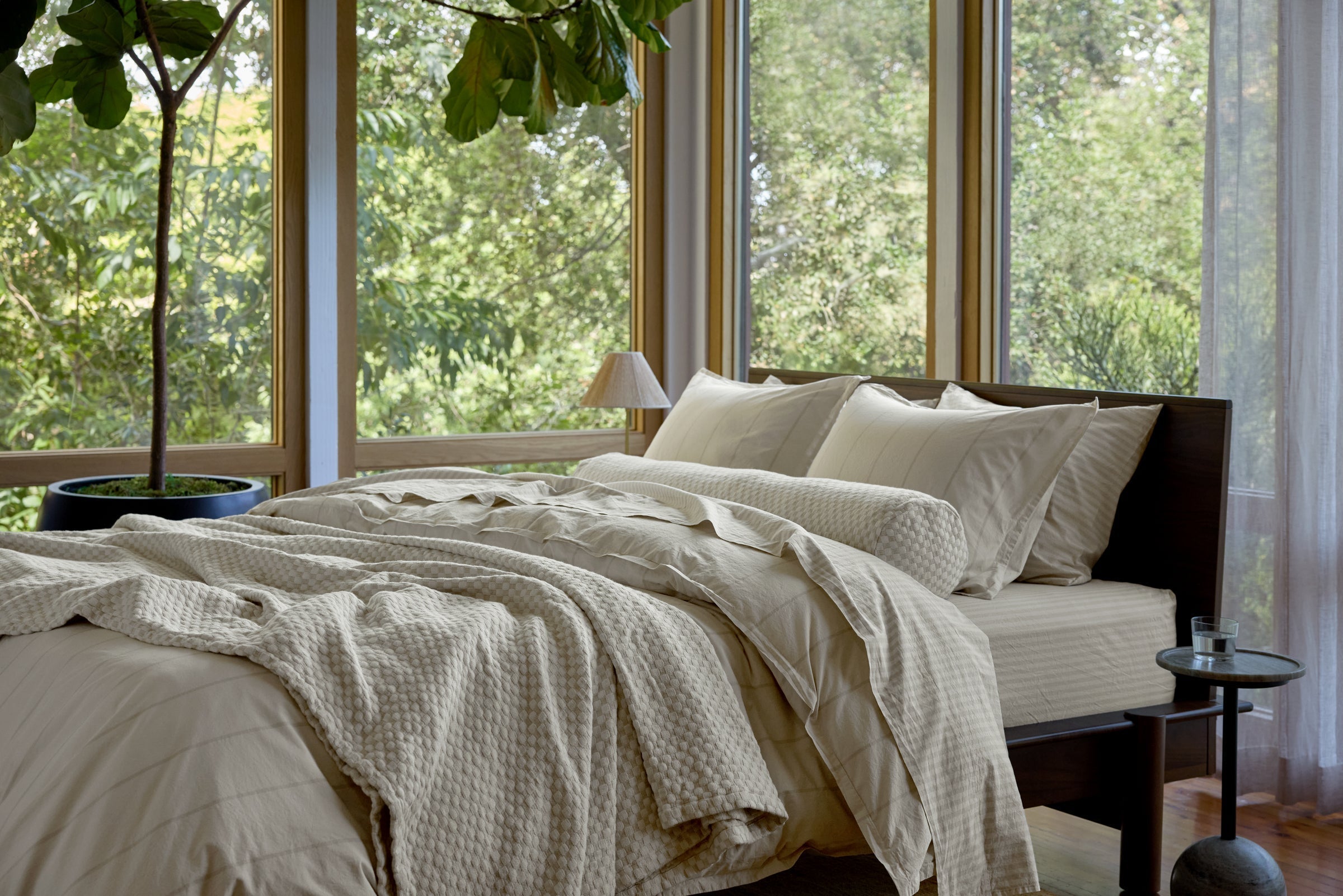 Organic Keys Jacquard Bolster Pillow Cover