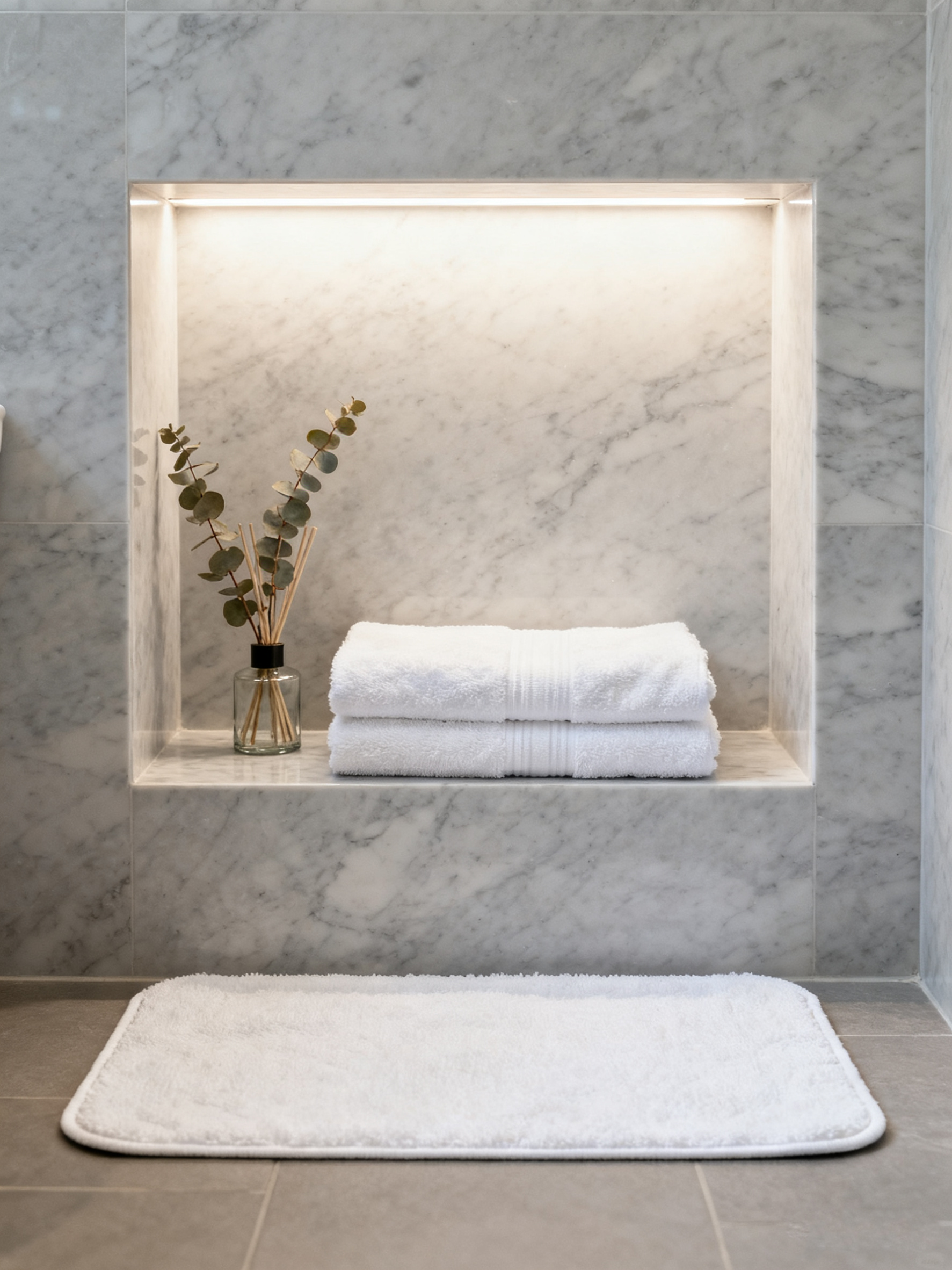 Classic Turkish Cotton Tub Mat (White)