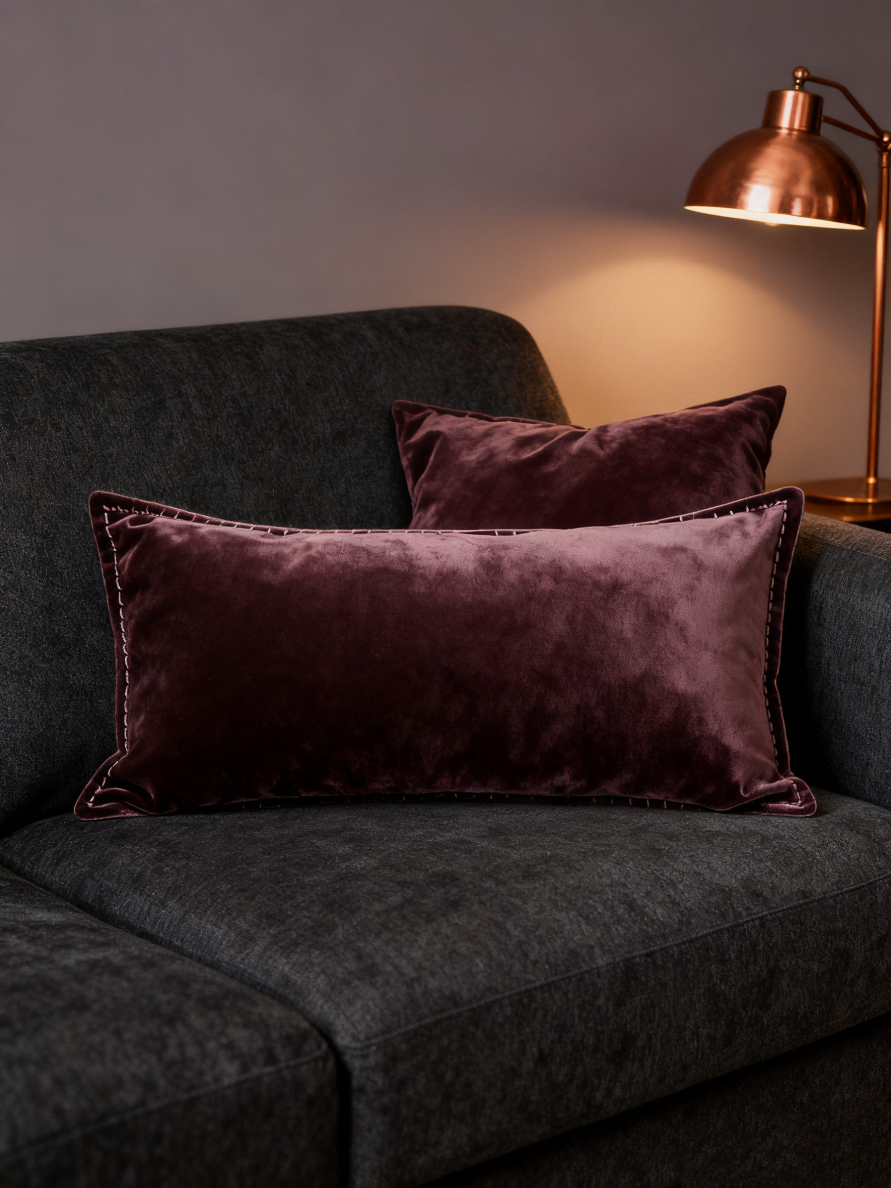 Hand Stitched Velvet Body Pillow Cover (Dusk)