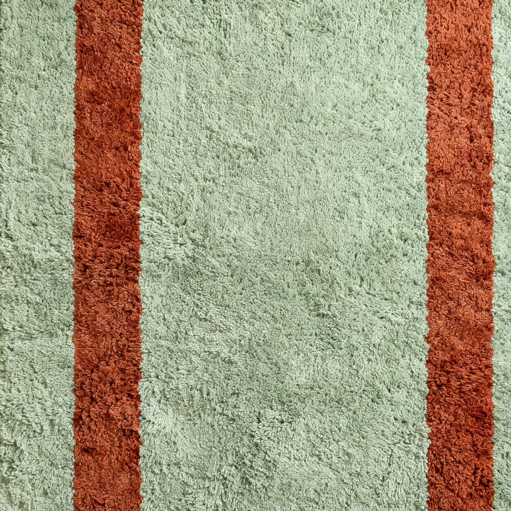 Organic Resort Stripe Tub Mat (Sage with Russet)