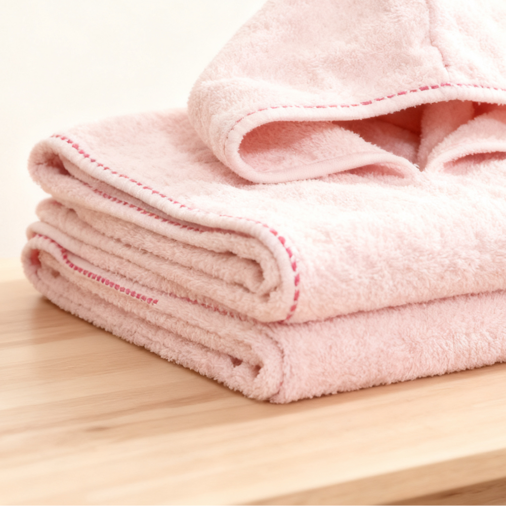 Organic Hooded Baby Towel (Blush)