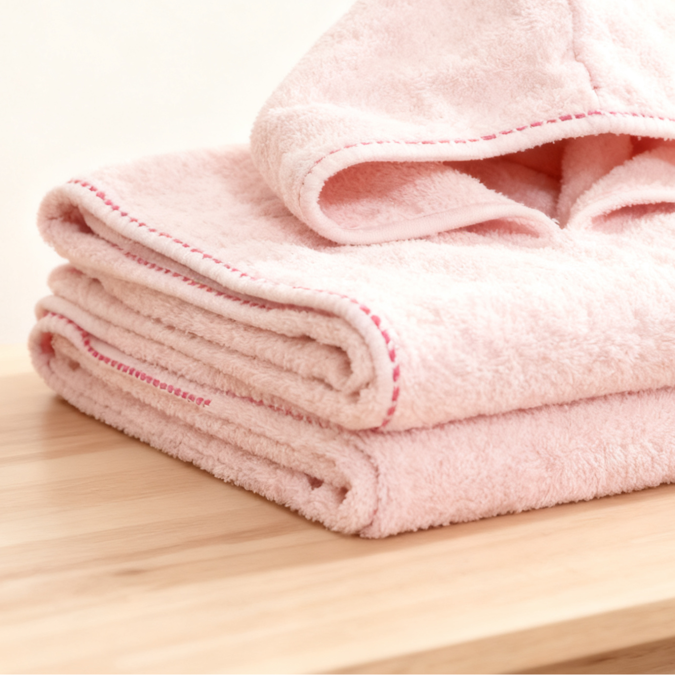 Organic Hooded Baby Towel (Blush)