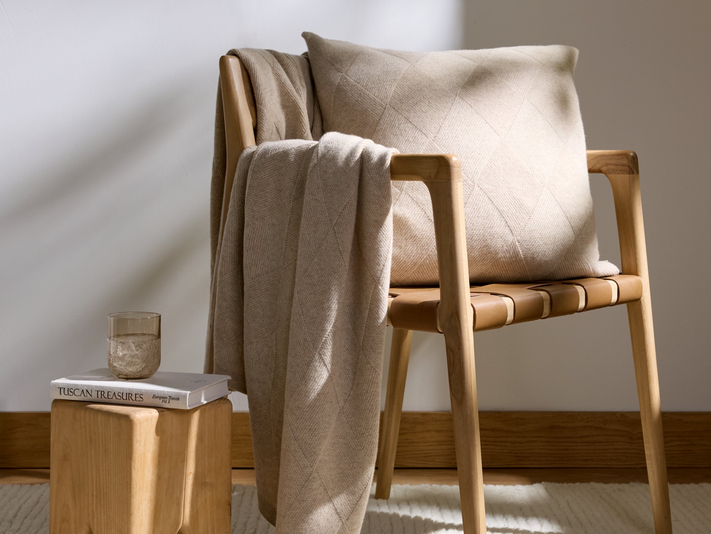 Natural Basketweave Merino Pillow Cover