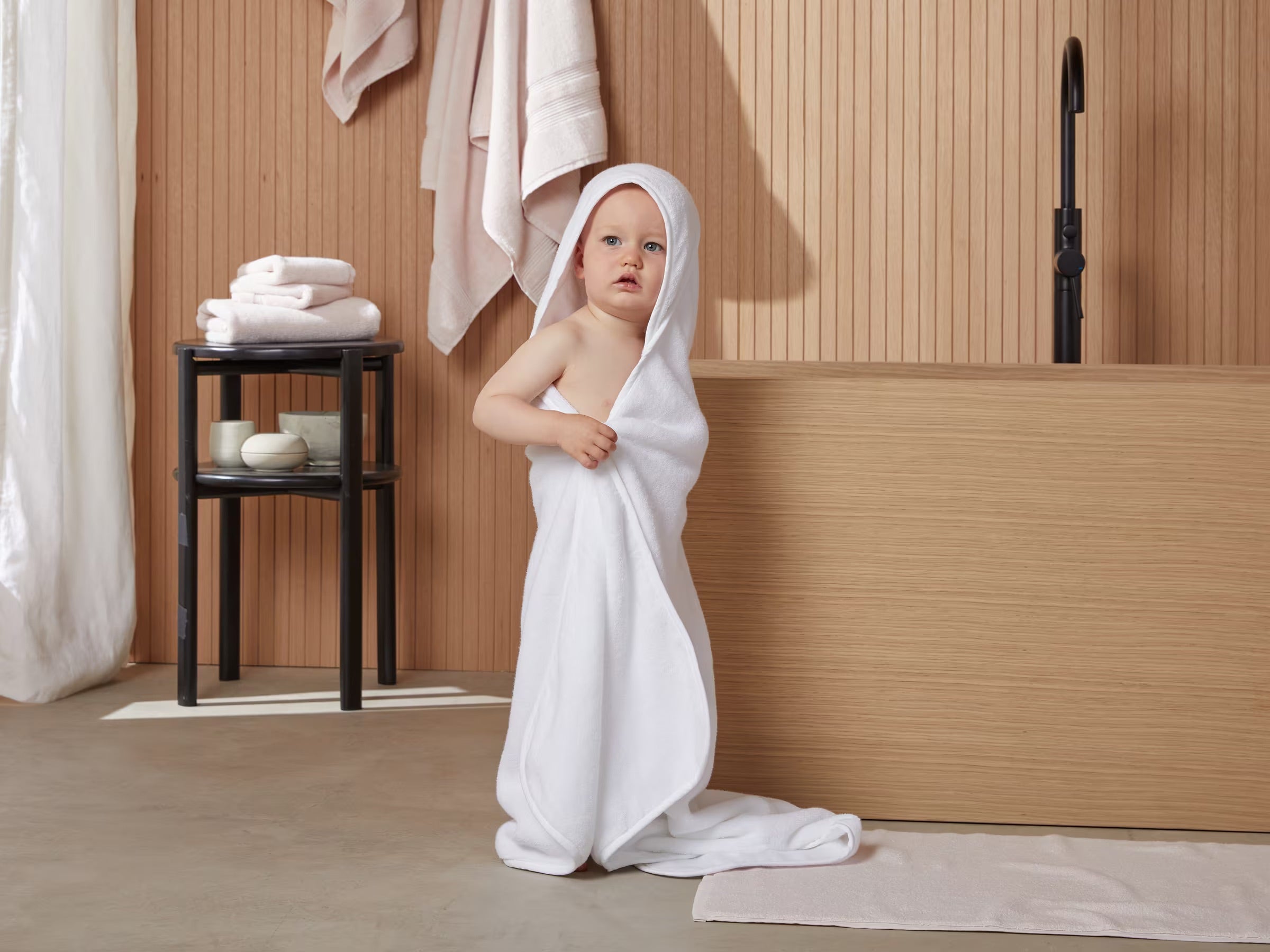Organic Hooded Toddler Towel (White)