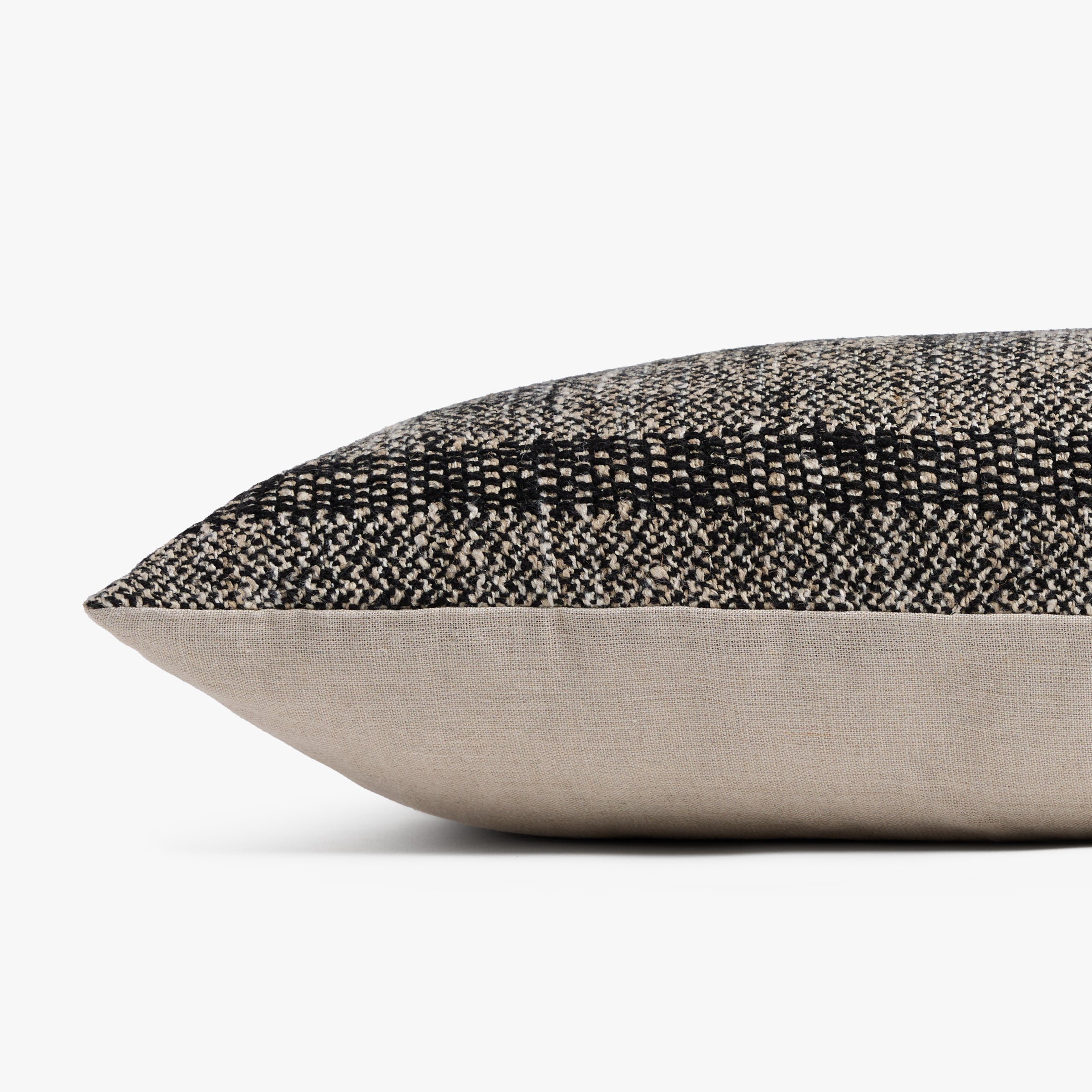 Soft Black Marfa Stripe Lumbar Pillow Cover