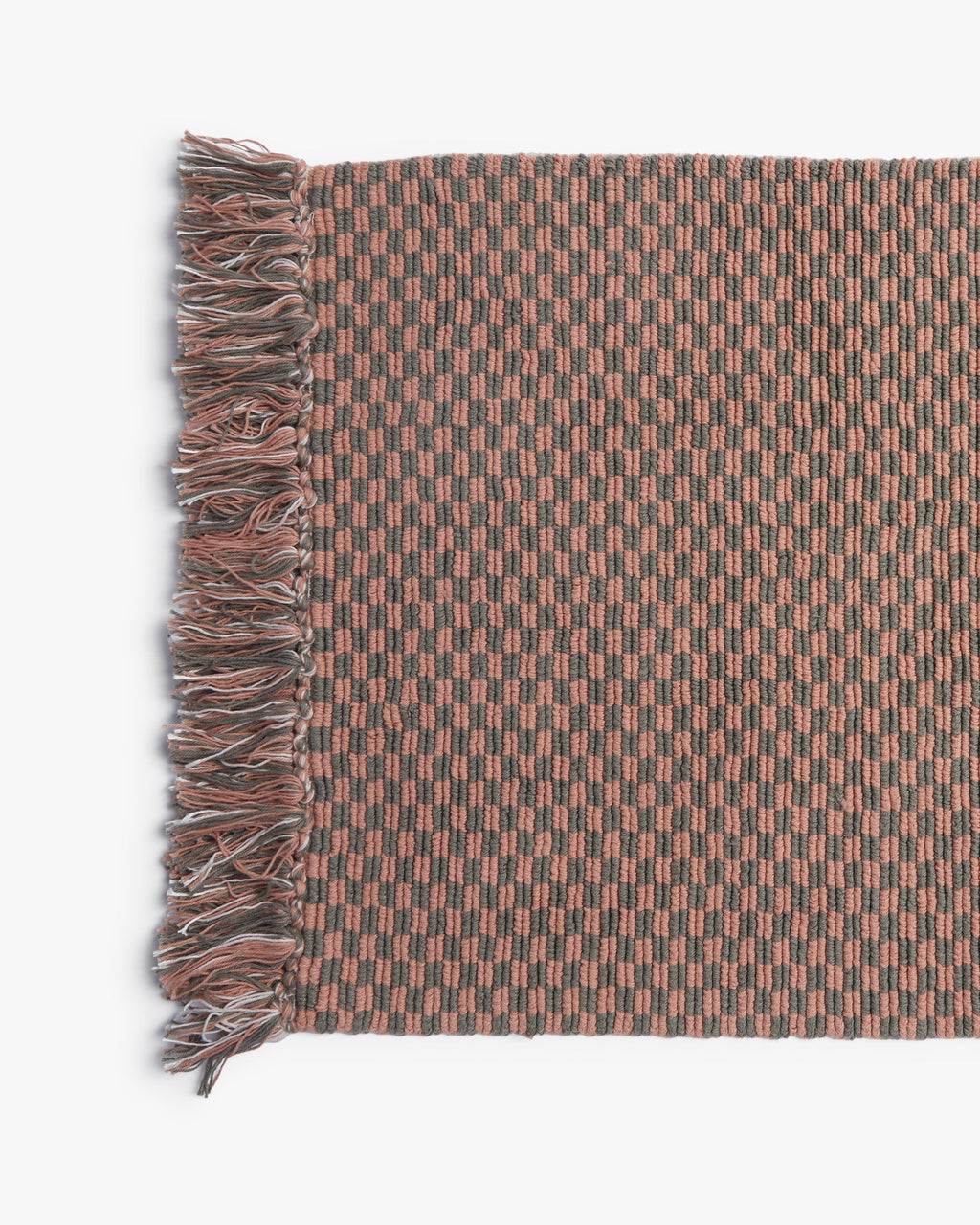 Organic Checkered Bath Rug (Moss and Adobe)