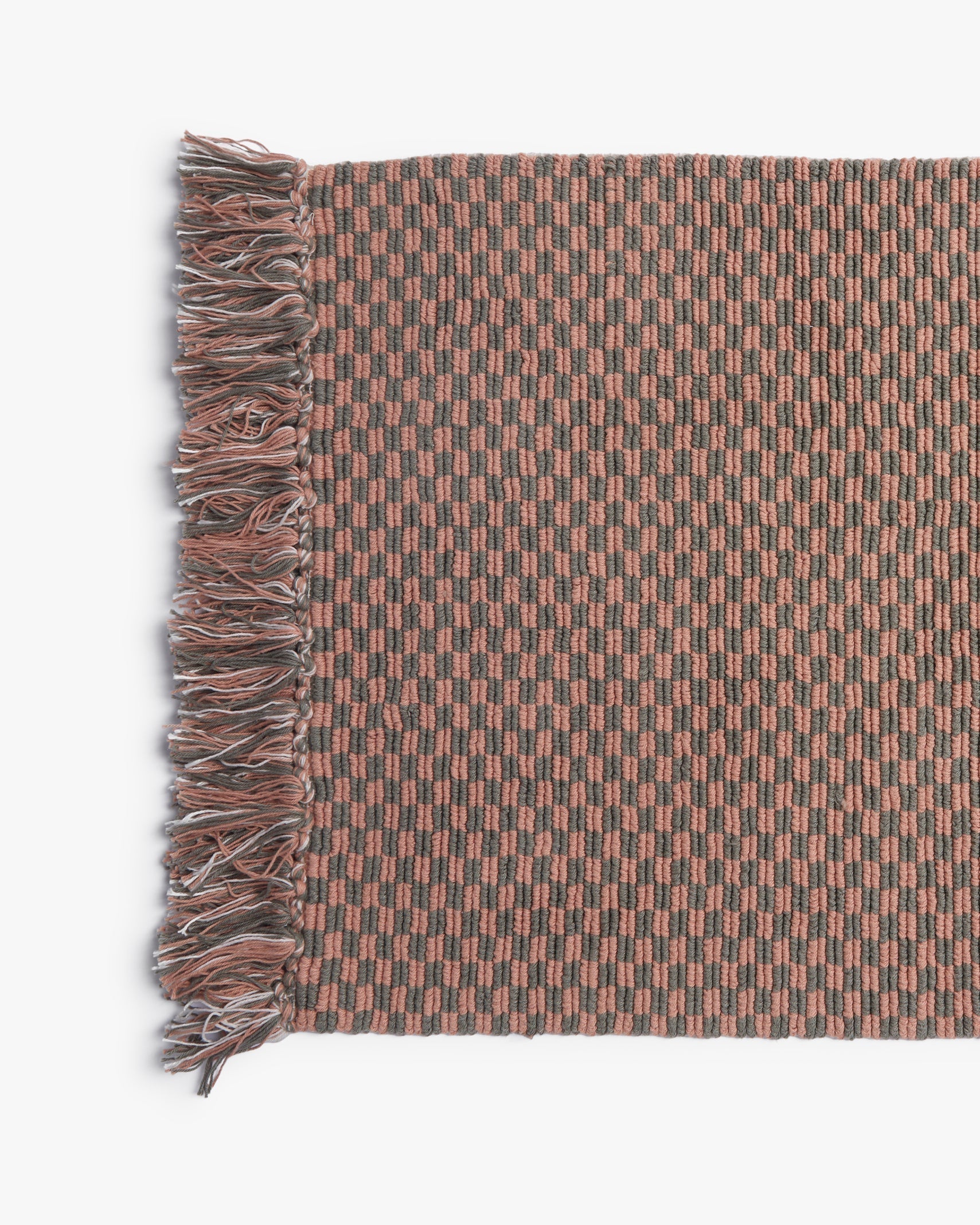 Organic Checkered Bath Rug (Moss and Adobe)