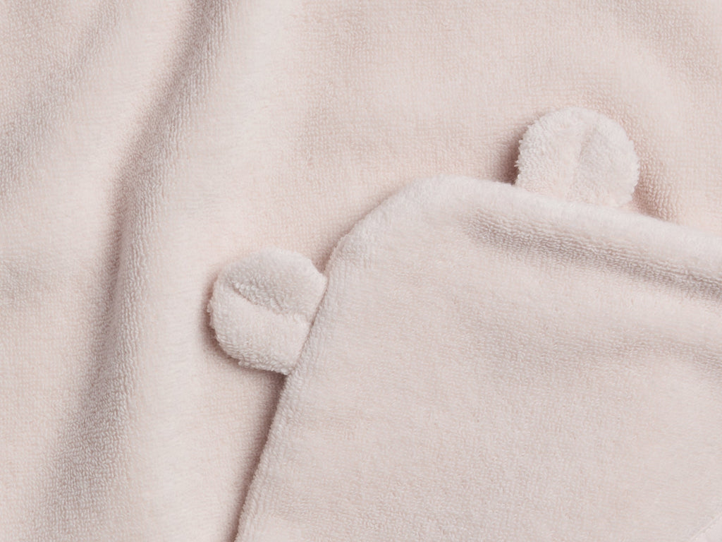 Organic Hooded Toddler Towel with Ears (Blush)