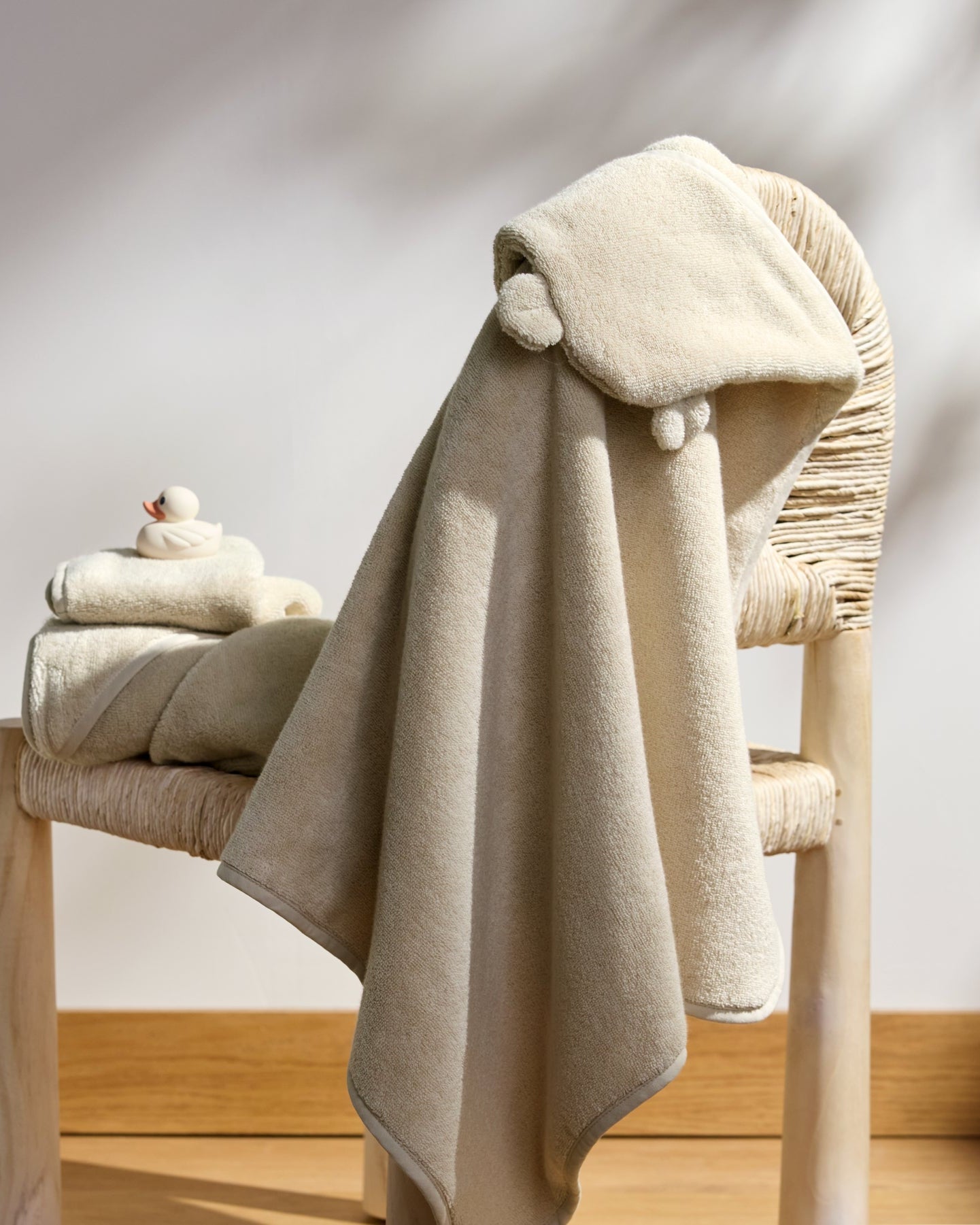 Organic Hooded Baby Towel with Ears (Natural)