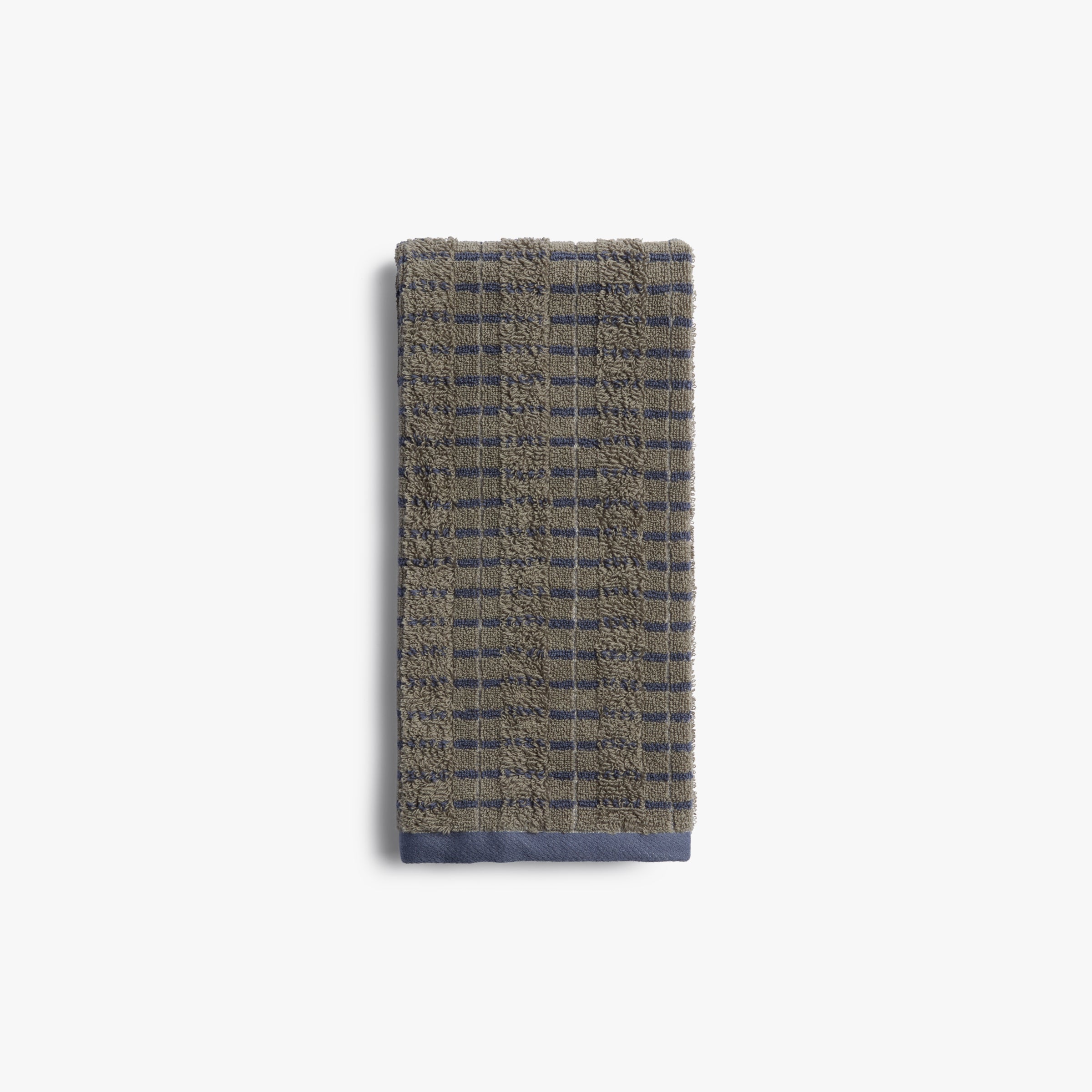Organic Ladder Stripe Towels (Moss and Dusk)