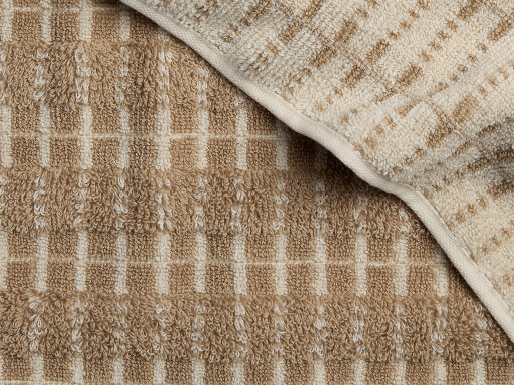 Organic Ladder Stripe Towels (Toast and Natural)