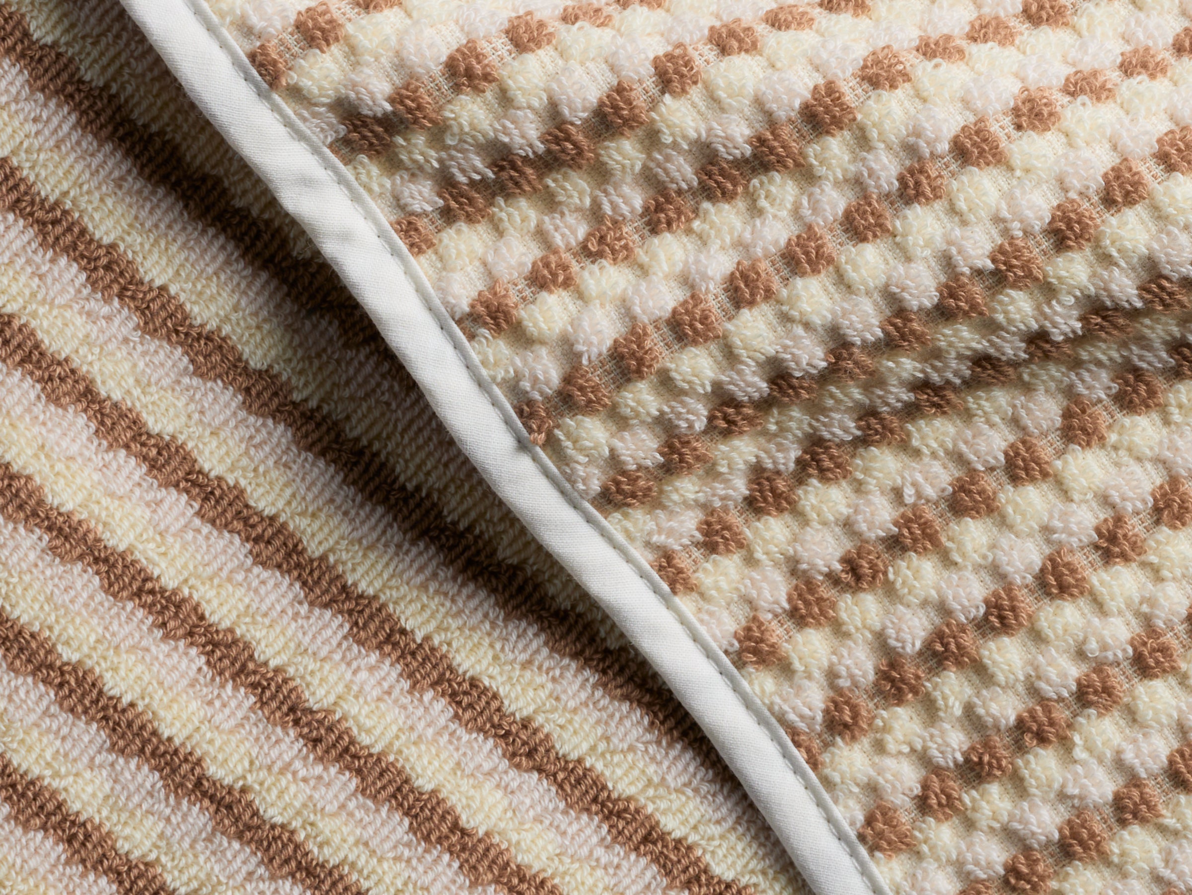 Organic Mini Mosaic Hooded Toddler Towel ( Blush and Adobe)