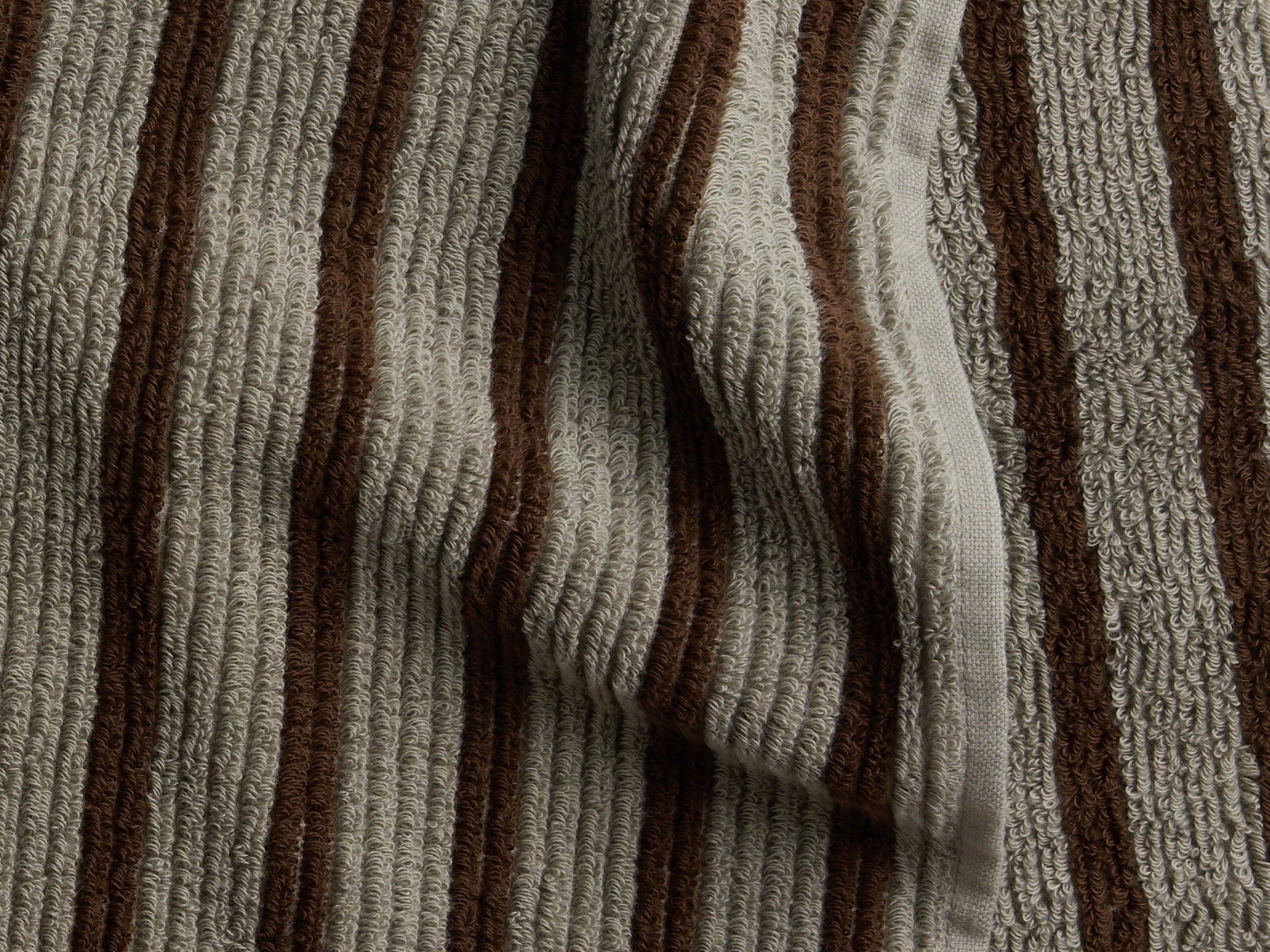 Organic Resort Stripe Towels (Moss with Java)