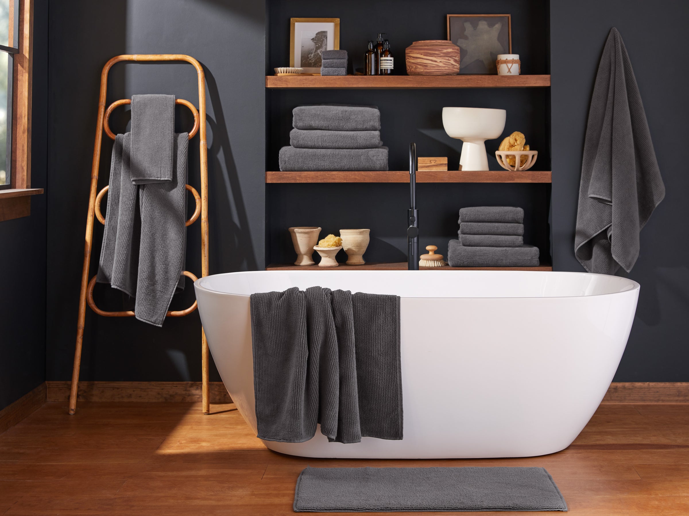 Soft Rib Towels (Dark Grey)