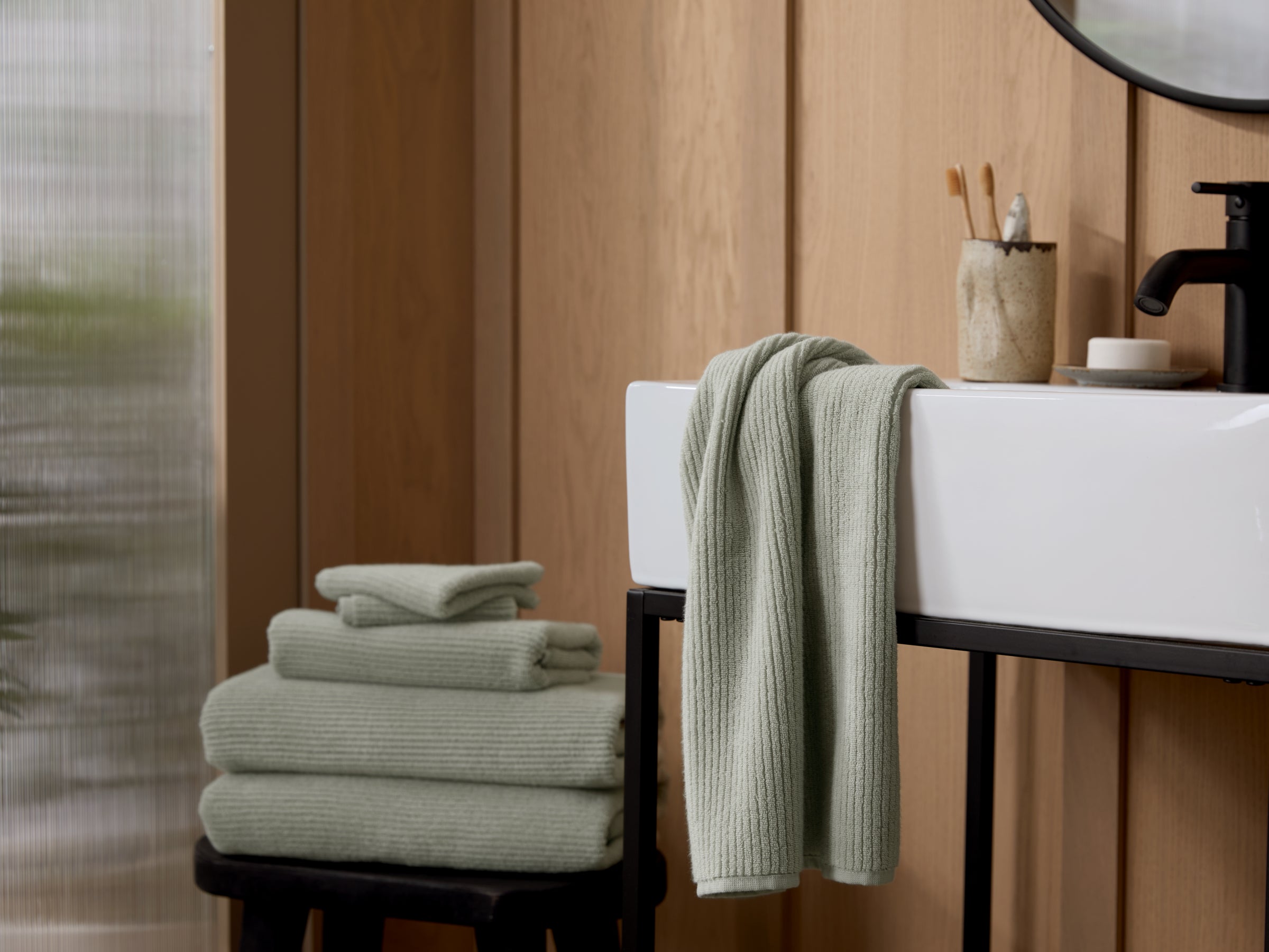 Soft Rib Towels (Sage)