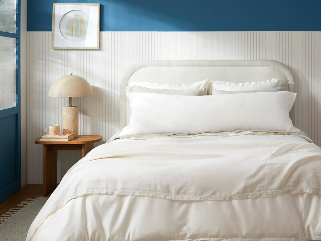 Vintage Linen Body Pillow Cover (Antique White)